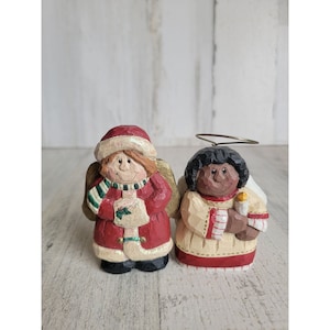 Eddie Walker Angel figure cherub candle set glitter Xmas