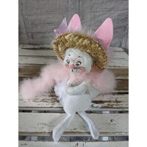Annalee Easter Bunny sombrero primavera boa decoración