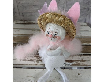 Annalee Easter Bunny hat spring boa decor
