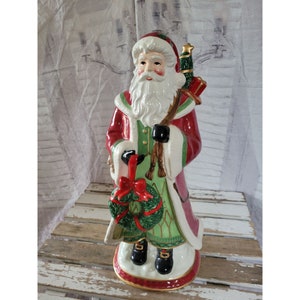 St Nicholas Santa centre de table couronne en céramique décor à la maison