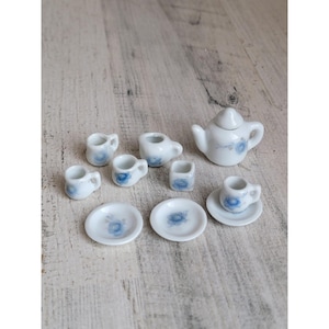 Jolie théière miniature porto maison de poupée Miniature en simili porcelaine