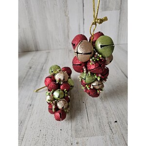 Large bell glitter red green sparkle unique decor ornament Xmas tree