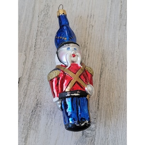 Poland Blown glass soldier Nutcracker backpack glitter ornament Xmas decor