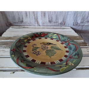 Lenox goldfinch 10.5-in plate platter Xmas winter greetings everyday