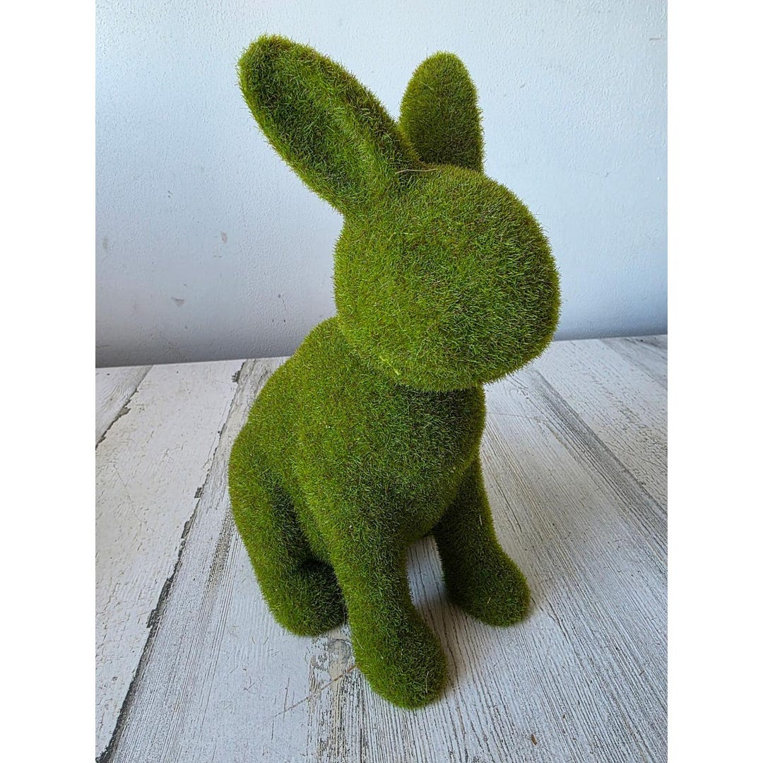 Spring Easter Bunny Rabbit Faux Moss Green Statue Decor - Etsy