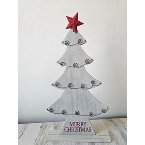 Porte-cartes en bois Pier 1 arbre 26" grande étoile scintillante rare pièce maîtresse de Noël ou boule unique