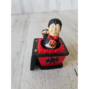 Dracula coffin Jack in the box Halloween prop vintage