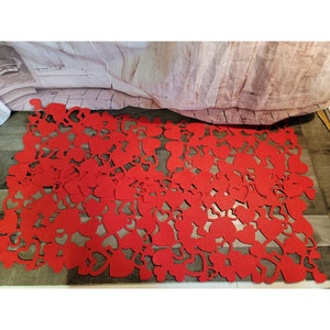 Valentines day placemat heart love red set