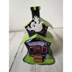 Joelson metal sparkle glitter haunted house ghost tombstone Halloween decor