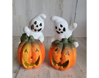 Keramisk spökhållare värmeljushållare Halloween heminredningsset