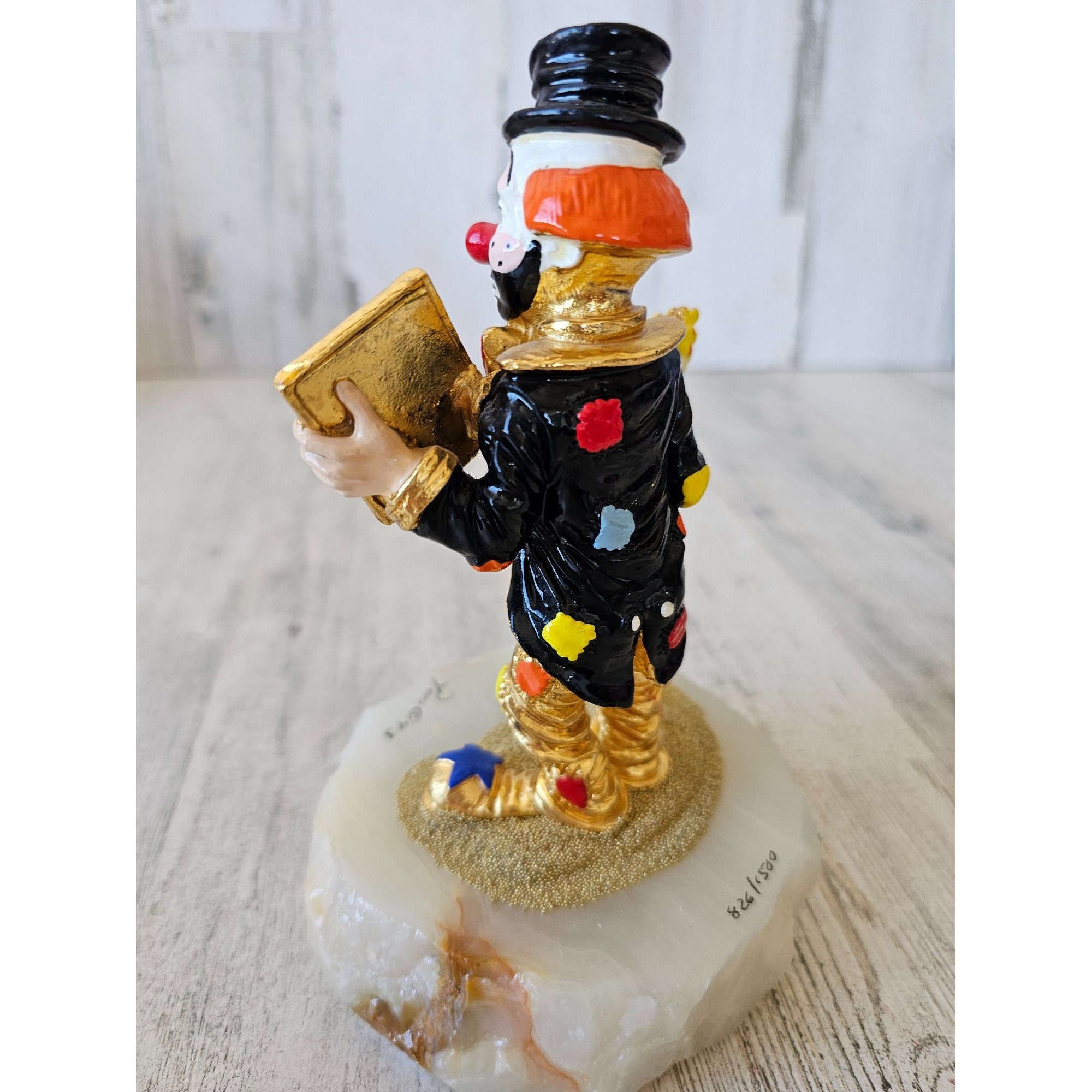Ron Lee Spring Hobo Joe Clown Flowers Proposal 1993 Gold Statue