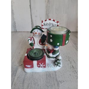 Yankee Candle north pole Snowman tealight home decor xmas