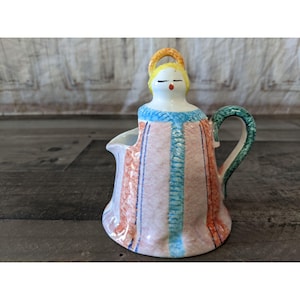 Italian ceramic angel coffee creamer cherub vintage art