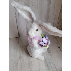 Pier 1 sisal white Easter bunny flower butterfly rabbit spring bristle home decor