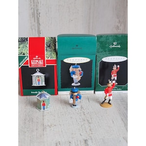 Hallmark Nutcracker solider miniature ornament Xmas army set
