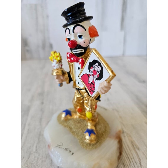 Ron Lee Spring Hobo Joe Clown Flowers Proposal 1993 Gold Statue