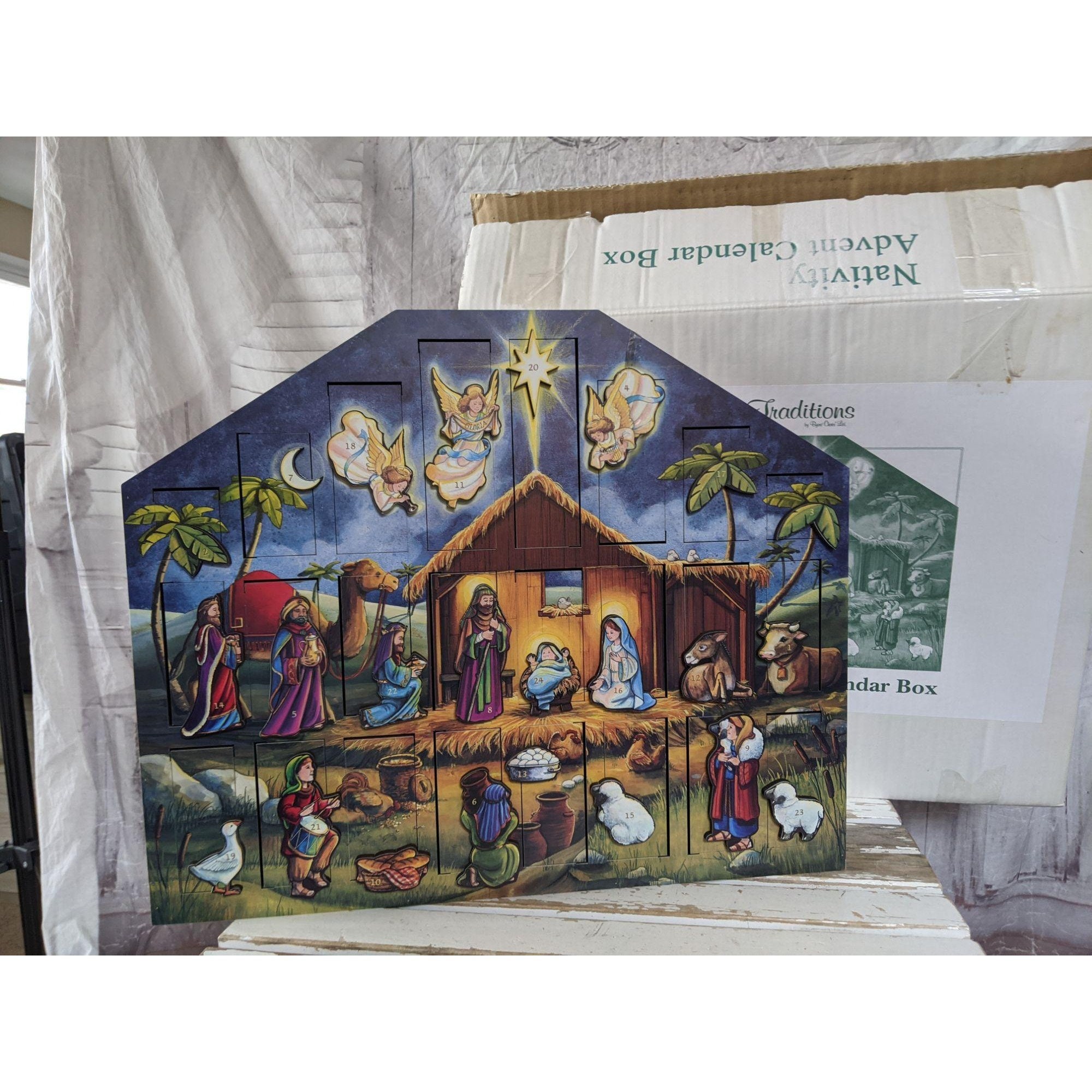 Byers Choice Nativity Wooden Advent Calendar Large Traditions Etsy Canada