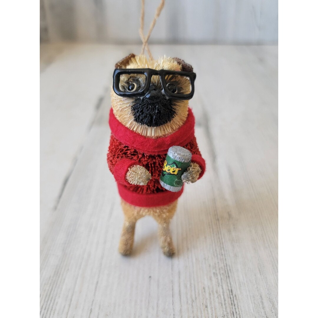 Bristle Brush Pug Beer College Unique Ornament Xmas Etsy