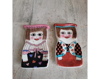 Susan Paley mini spoon rest Valentine fancy lady kitchen set ceramic heart decor