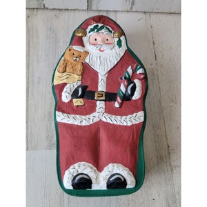 Vintage Santa Claus caja de cartón oso de peluche bastón de caramelo navidad decoración del hogar