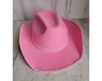 Pink sequin cowboy hat Halloween costume accessory Prop