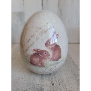 Ceramic Easter egg brown bunny home decor unique