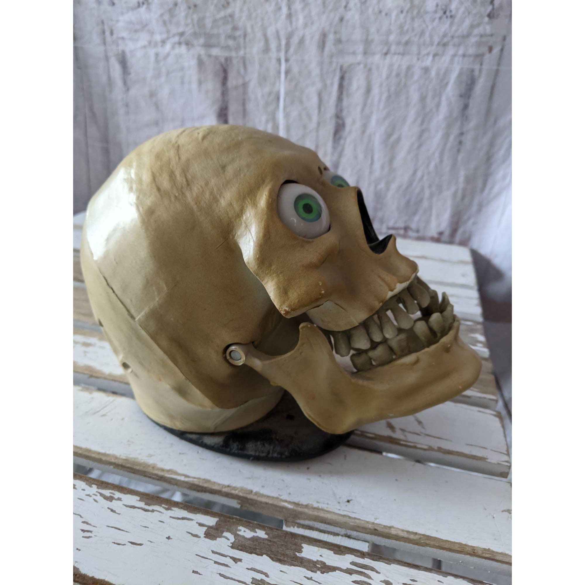 Gemmy skull animated light up Halloween barry bones prop Etsy