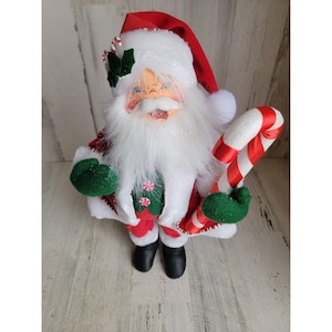 Annalee peppermint santa claus candy cane Xmas vintage home decor