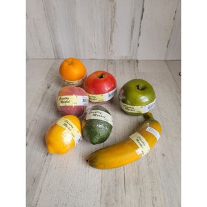Country Market artificial realistic fruit banana lemon Apple orange lime Peach set