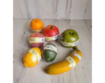 Country Market realistisches künstliches Obst Banane Zitrone Apfel Orange Limette Pfirsich Set