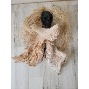 Glitter skeleton hanging Grim Reaper Halloween scary pop decor