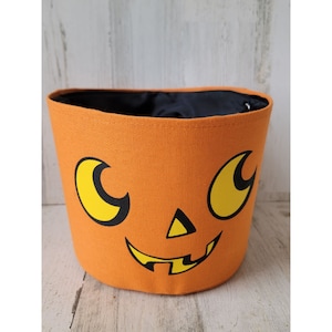 Trick or treat canvas pumpkin bag bucket Halloween