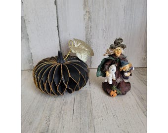 Witch mummy pumpkin Halloween figure decor set unique