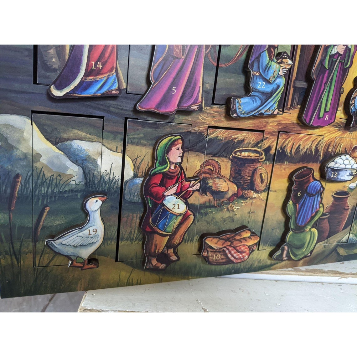 Byers Choice Nativity Wooden Advent Calendar Large Traditions Etsy