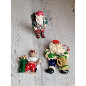 Juego de palos de golf con forma de oso de Papá Noel para golfistas, adorno navideño