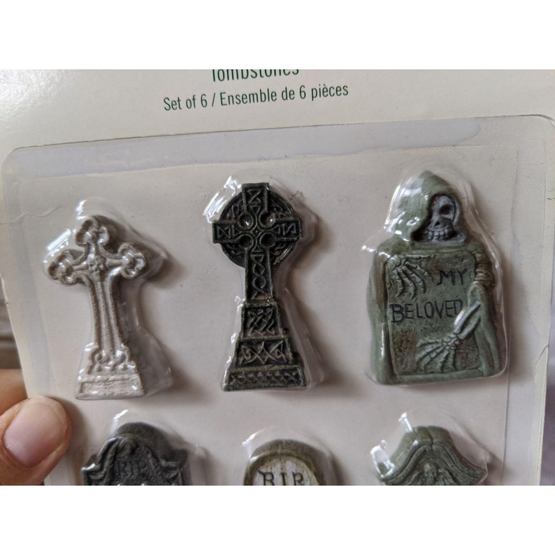 dept 56 53065 tombstone set 6 Halloween village Xmas decor new