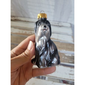 Ut glass sheepdog puppy ornament Xmas holiday tree