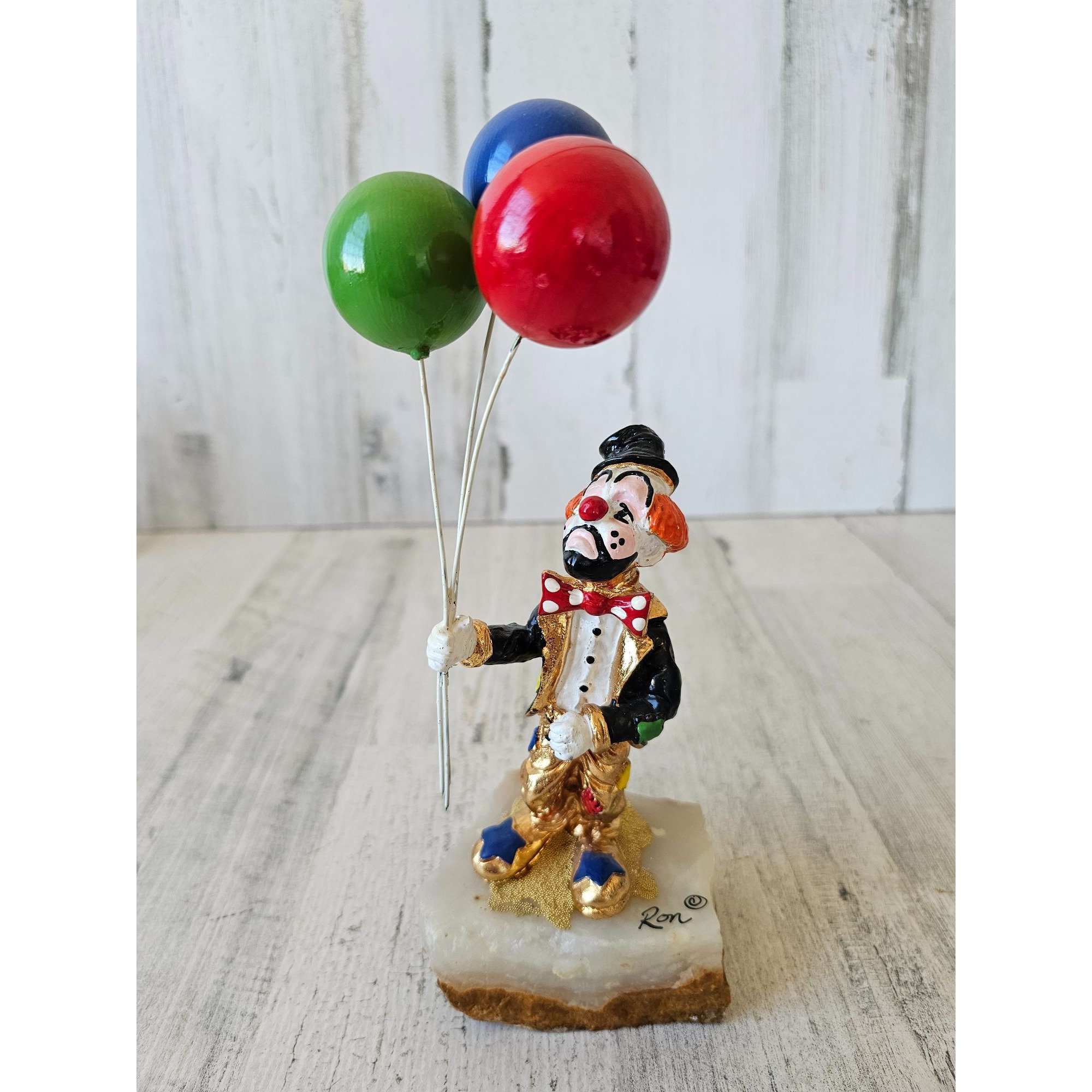 Vintage Ron Lee Clown Balloons Sad Gold Statue Figurine Circus - Etsy