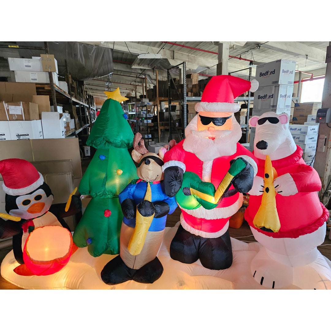 Gemmy Xmas Light Show Band Inflatable Vintage Rare 10 Ft Lawn Etsy