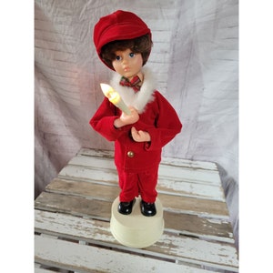 Rennoc boy caroler light up vintage Xmas decor table home