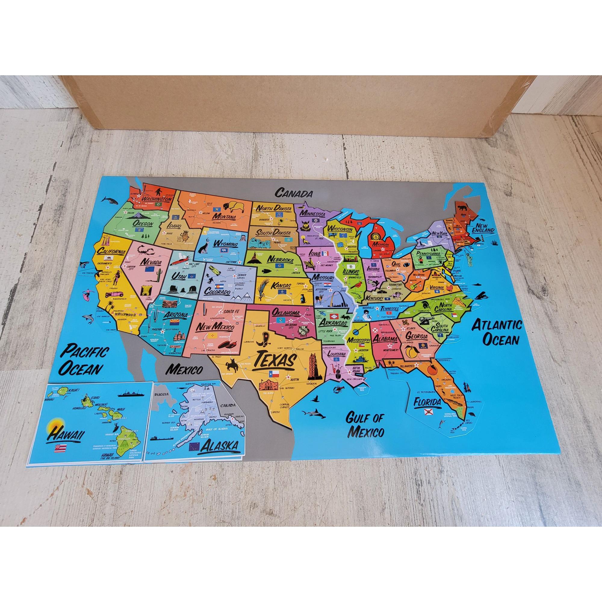 Vintage Usa Map Puzzle - Etsy