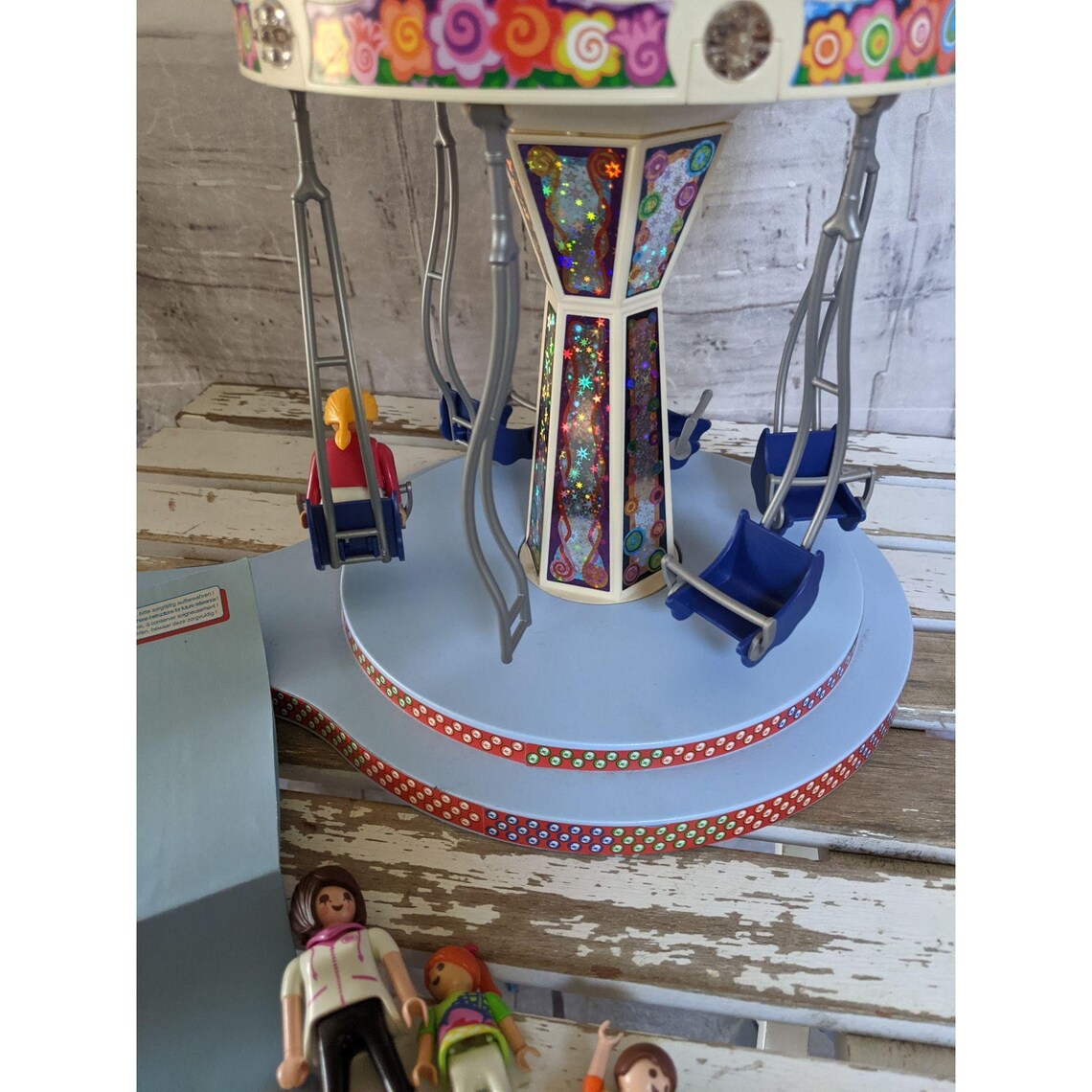 PLAYMOBIL 5548 Giostra Volante Con Luci LED Colorate, Azionamento Manuale Ed Elettrico, Giocattolo Per Bambini Da 4 Anni In Su - 3