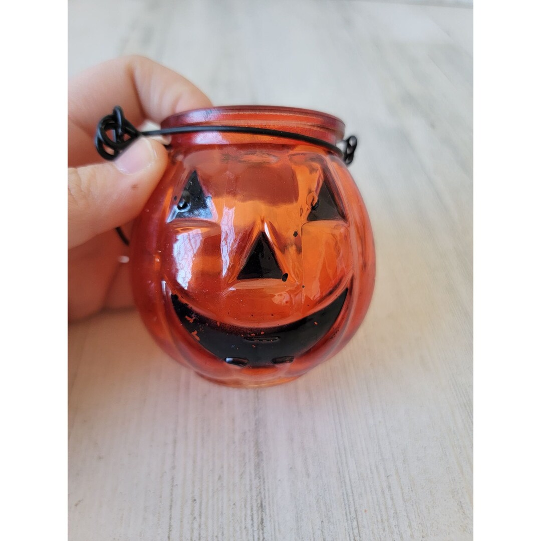 Orange Jack O Lantern Tea Light Pumpkin Home Decor Halloween Etsy UK