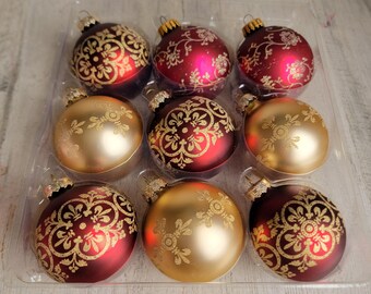 DERAYEE 49PCS Boules De Noël Rouge Or - Kit Décoration Sapin Avec Boucles Suspension