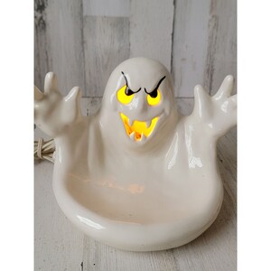 Plat à Bonbons Halloween En Céramique - Forme Fantôme Mignon - Pour Rangement Bijoux Ou Décoration Table