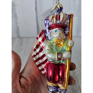 Radko Billy Doodle dandy flag American Bunny rabbit Easter Americana patriotic ornament Xmas vintage