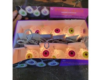 Amscan Halloween eyeball string lights indoor outdoor scary decor