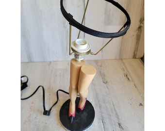 Unique AS IS lady leg lamp red heel vintage home decor figure shoe