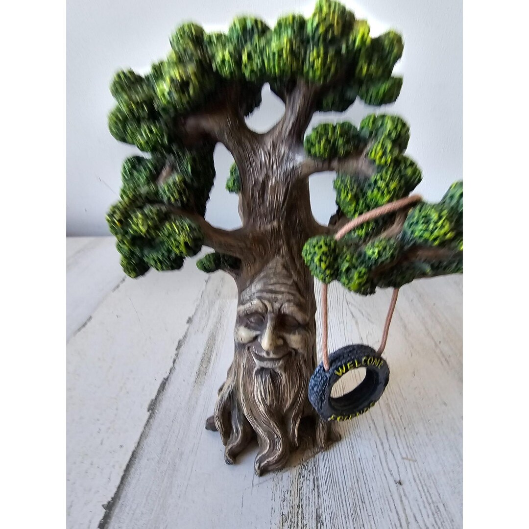 Anthropomorphic Tree Swing House Village Statue Figurine Unique - Etsy