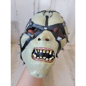 Seasonal Visions scary spike strap goblin monster mask Halloween costume